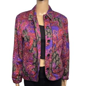 Women’s coldwater creek paisley 
Size PM jacket blazer